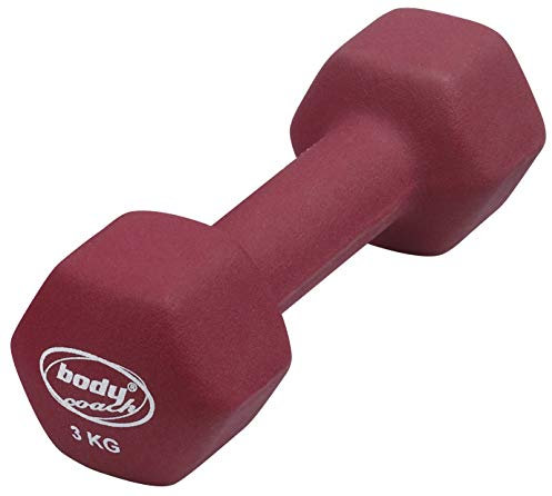 BODYCOACH Neopren-Hantel 3 kg | Kurzhantel Rutschfest & Geruchslos | Hantel für Frauen & Männer | Dumbbell für Yoga, Reha, Krafttraining | Gewicht für Zuhause & Fitnessstudio (1 Stück)