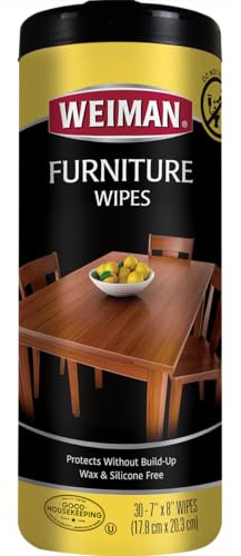 Weiman Furniture Wipes, Beautify & Protect, No Build-Up, Contains UVX-15, Pleasant Scent, Surface Safe – 30 count