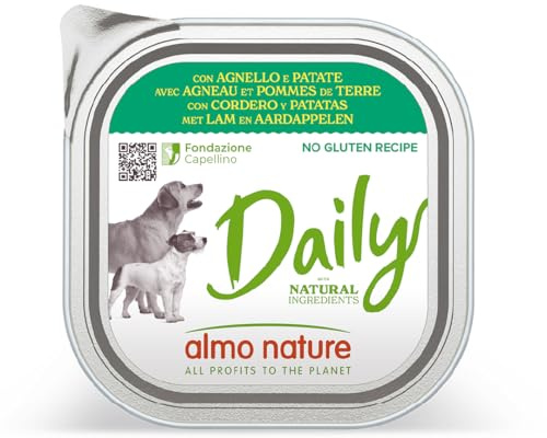 almo nature Daily, Alimento Umido per Cani Adulti - Agnello e Patate - 300 g, Confezione da 9