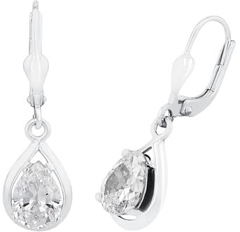 Amor Ohrhänger 925 Sterling Silber Damen Ohrschmuck, mit Zirkonia synth., 2,8 cm, Silber, Kommt in Schmuck Geschenk Box, 2017173