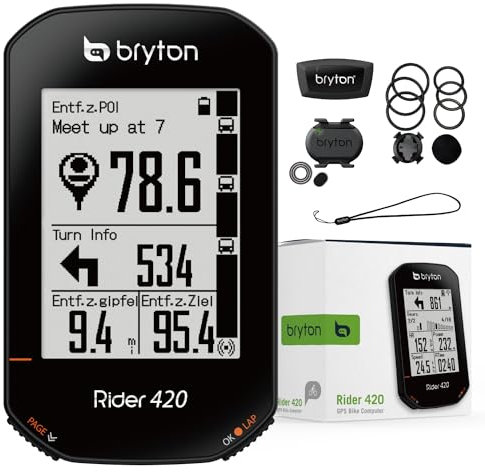 Bryton 420T Rider con Cadenza e Fascia Cardio, Nero, 83.9x49.9x16.9