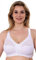 Gemm Ladies Womens Front Fastening Non Wired Firm Hold Lace Non Padded Bra (White, 46G)