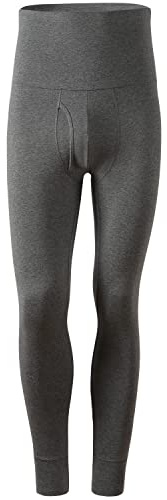 Ouruikia Men's Thermal Underwear Bottoms High Waist Thermal Pants Keep Warm Long Johns Pants Large Dark Grey