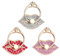 Jagowa 3 Pcs Cell Phone Ring Holder Heart Metal Rhinestone 360 Degree Rotation Finger Ring for All Smartphones (Red, White, Pink)