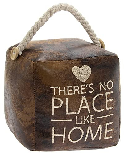 Lesser & Pavey Brown Faux Leather Door Stop for Home Or Office Use | Stylish Weighted Door Holder for Everyday Interior Spaces | Decorative and Practical Doorstop for Hallway, Living Room, Or Study