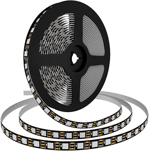 Yeexppz RGB Led Strip WS2812B 5v Dimbar Färgad Led Strip 5 Meter 60 LED/m Individuellt Adresserbar Intelligent Led Ribbons För Sovrum Kök Vardagsrum Svart Pcb