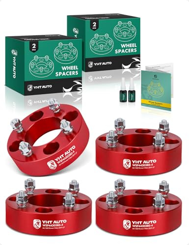 YHTAUTO 4X110mm Wheel Spacers 1.5 Inch Fits Honda, Suzuki, Can-Am, Bombardier, Yamaha Model, Grizzly, King Quad, Foreman Tire Spacers w/ M10x1.25 Studs, 74mm Center Bore 4 Lug 4PCS Red