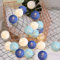 LED Lichterkette Baumwollkugeln batteriebetrieben, 3 Meter 20er Cotton Ball Lichterketten Kugeln Nachtlicht für Weihnachten, Hochzeit, Party, Zimmer, Wohnheim, Innen Deko, Ozean blau