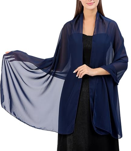 Wioklwe Chales de Pashmina y Envolturas - Bufanda de Chifón para Mujer, Bufanda de Boda, Bufanda de Noche, para la Novia, Dama de Honor, Madre de la Novia, azul, Talla única