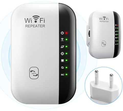 CLIUNT Repetidor WiFi, 300Mbps 2.4GHz Extensor WiFi, Amplificador WiFi, con Repertidor/Ap Modo y la función WPS, Compatible con Todos los Dispositivos WiFi