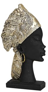 BUSTO RESINA MUJER TURBANTE DORADO