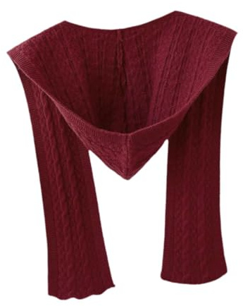 APLVFFZH Gestrickter Schal, Wickelschal, Kapuzenschal für Damen, Winter, Herbst, Herren, Wandern, Dunkelrot