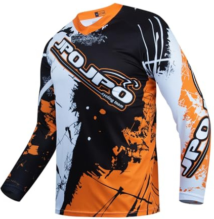 PSPORT Dirt Bike Jersey för ungdomar, barn mountainbike skjorta långärmad barn nedförsbacke tröjor för motorcykel motocross BMX Moto Mx Offroad Racing, Cu9011-o, 12 år