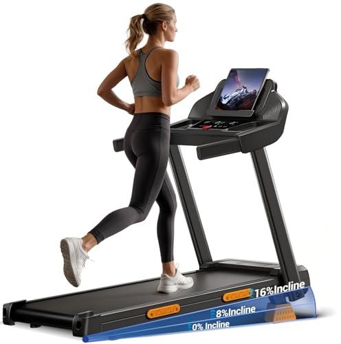 UMAY Cinta de Correr Plegable con Inclinación 15%,1-12km/h | Cinta de Andar Plegable,Caminadora Electrica Para Casa Equipado con un Motor silencioso de 3,0 CV y Pantalla LED,136KG