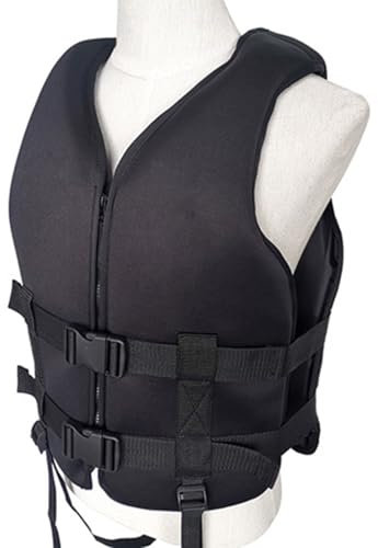 Generisch Schwimmweste Erwachsene, Rettungsweste Damen, Schwimmen Jacke Mit Einstellbare Sicherheits Straps, Life Jacket, Schnorchelweste, Auftriebsweste Für Sommer Kajak Boote,Schwarz,S