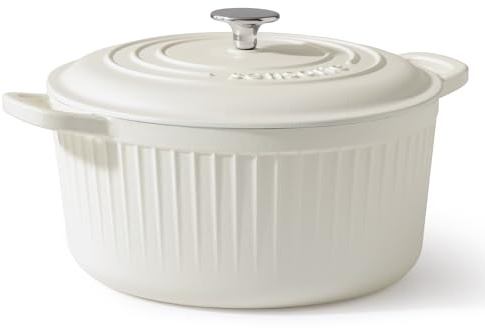 SENSARTE Enameled Cast Iron Dutch Oven 6.5 Quart Nonstick Casserole Cooking Pot with Lid Dual Handles Non-toxic Cooking Pot for Baking, Stews, Braising, Roasting, Oven Safe up to 500°F, Stovetop Compatible