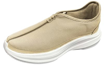 Skor herr utan skosnören utomhus, herr tygskor sommar luftiga ortopediska slip-on promenadskor halkfria slip-on skor platå fritidsskor slitstarka sneakers