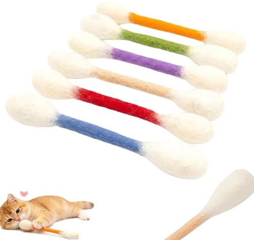 Genérico Juguetes Masticables Gigantes con Forma De Bastoncillo De Algodón para Gatos, Paquete De 6. Bastones Masticables Gigantes para Gatitos, Ideales para Combatir El Aburrimiento En Casa (Color)