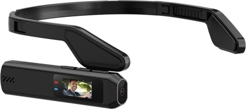 IJSDNVJNDX Mini Videocamera Indossabile Portatile HD 2.7K 60FPS con Obiettivo Grandangolare da 110°, Controllo Wi-Fi e Videocamera da Indossare Testa per attività All'Aperto.