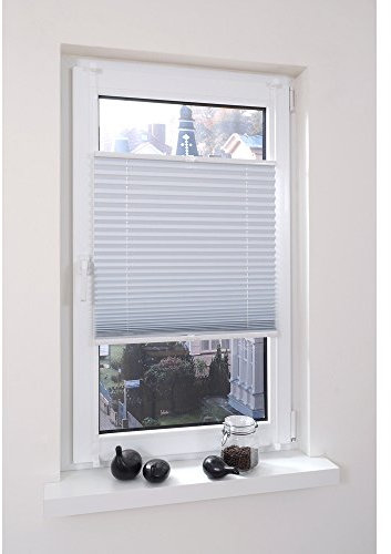 Liedeco® Thermo Plissee verspannt mit Klemmträger / 40 x 130 cm weiß (BxH) /verdunkelnd stufenlos verstellbar energiesparend / 123 montiert/Thermo-Plissee/Klemmen - Sonnenschutz Fensterdekoration