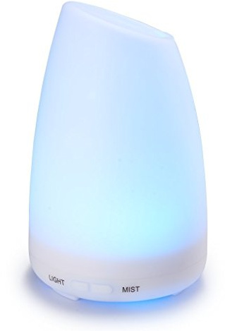 100ml Umidificatore Oli Essenziali, Alfloia Aroma Diffusore Elettrico ad Ultrasuoni Foschia Fredda 7 Colori LED, Purificatore d'Aria