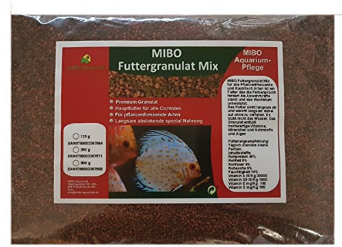 MIBO Hauptfutter Granulat Mix 500ml/250g Cichliden Bits für alle Zierfische im Aquarium