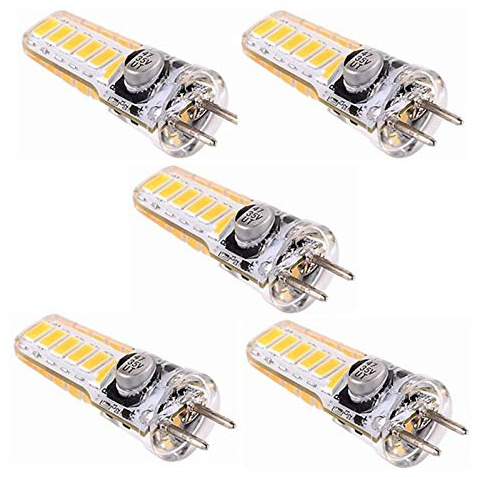 GY6.35 LED lampa ljus 3 Watts AC/DC 12V G6.35 / GY6.35 Bi-Pin Base 20W Halogen Replacement Bulbs.Non-Dimbar, 5-Pack WELSUN (Color : Cool white)