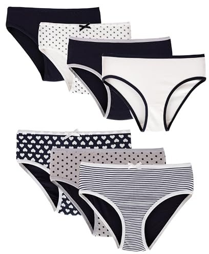 LOREZA ® 7 Calzoncillos cómodos y Suaves Ropa Interior de algodón Niñas pequeñas Bragas Surtidas - Modelo 1-12-13 años