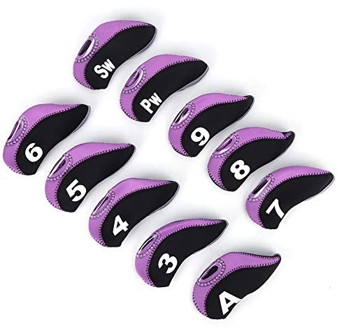 Schlägerkopfhüllen, 10 Stück Schlägerkopfhüllen für Eisen, Golfschlägerhauben Putter Headcover, Iron Club Headcover, Zubehör für Reisen im Freien