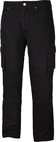 GREAT BIKERS GEAR - Mens Motorcycle Armour Cargo Trouser Motorbike Pants Jeans Protective Bike with Free CE Approved Protectors Black