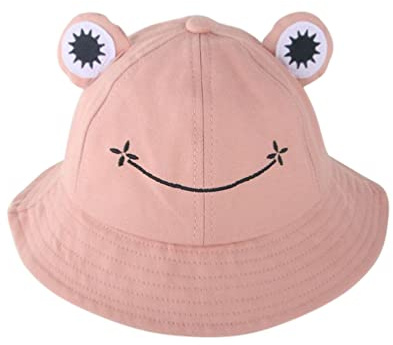 VALICLUD Kinder Sonnenhut Frosch Motiv Leicht Fischerhut Mit Uv-Schutz Für Mädchen Und Jungen Outdoor Freizeit Sommerhut Baby Mütze
