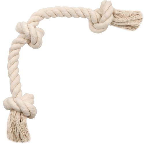 Barida Natural White Cotton Tough Dog Rope Toy for Medium & Large Dogs. Non Toxic and Premium Rope Toys for Dogs.