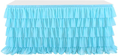 Tüll Tischrock Weiß Tischröcke Tischdekoration, 5 Farben Abgestufter Kuchen Tischrock Party Tischröcke, Tischdecke Tüll Für Mädchen Geburtstag, Baby Party, Candy Party, Bar, Hochzeit Dekoration