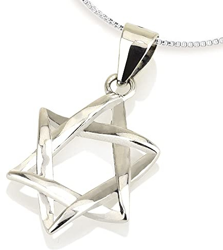925 Sterling Silver Star of David Necklace for Men and Women, Jewish Jewelry, Judaism, Judaica, Sterling Silver, No Gemstone