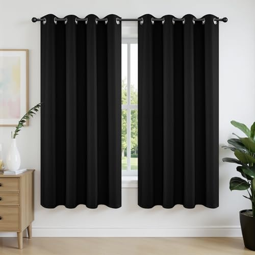 Joydeco Set di 2 tende oscuranti, lunghezza 183 cm, a isolamento termico, 2 tende oscuranti con occhielli, per camera da letto e soggiorno
