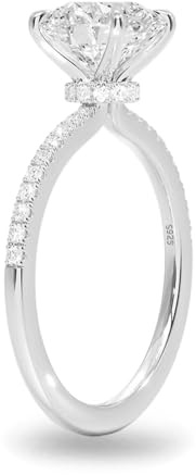 VISDIV 2CT Sterling Silver Engagement Rings AAAAA Cubic Zirconia CZ Wedding Promise Bands For Women Round Solitaire Simulated Diamond Silver/Gold Size 5-10 (Silver, 6)