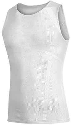 BIOTEX Canotta Aria Traspirante da Uomo per Ciclismo e Running, Intimo Tecnico Sportivo Ideale per L'Estate, Bianco, Taglia II (L/XXL)