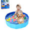 UUEMB Faltbarer Hundepool für Kleine Hunde, 80 x 20cm Hundebadewanne Katzen Swimmingpool Planschbecken für Kinder, Haustier Schwimmbecken rutschfest Sicher Tragbar Kinderpool Blau