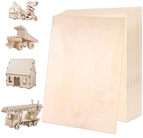 12 Piezas 300x200x2mm Tablero Contrachapado, Madera Contrachapada, Junta De Balsa Fina, Tabla Madera Bricolaje, Panel Junta Para Modelado Proyectos De LáSer FabricacióN De Modelos Manualidades