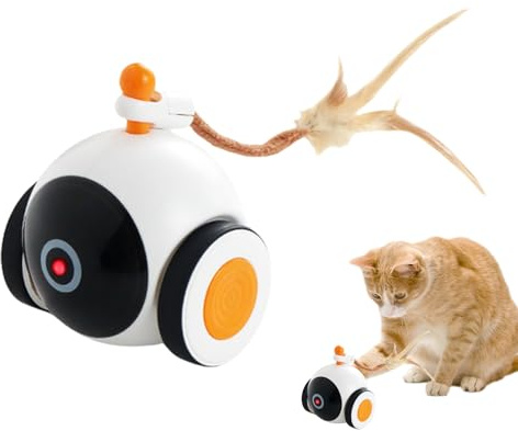 Sfera Elettrica per Gatto, Sfera Intelligente Rotolare Per Stimolare I Gatti, Accessorio Intelligente con Coda per Gattino, Giocattolo Antistress per Tutte le Taglie - Esercizio e