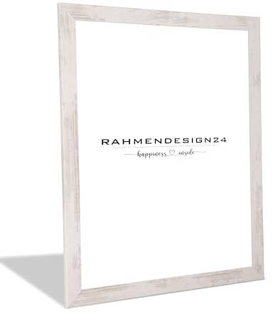 Rahmendesign24 Cornice portafoto Puzzle | Bianco Vintage 40x50cm | Moderno fotogramma per foto, poster, puzzle e certificati | Cornice da galleria, cornice intercambiabile, decorazione, cornice da