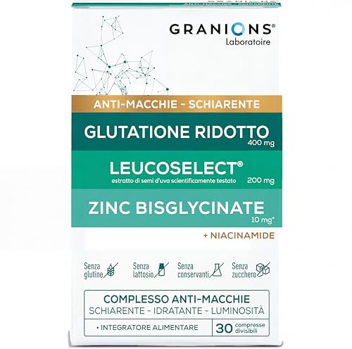 Glutatione 400 mg 30 Compresse Anti-Macchia Pelle Zinco - Granions