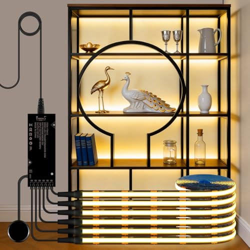 Schwarze Schrankbeleuchtung 6-in-1 mit Touch-Dimmfunktion LED Lichtleiste