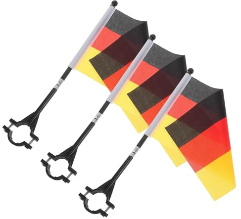 YARNOW Banderas de Bicicleta Decorativas de Alemania 3 Piezas Asta Portátil para Manillar Bandera Publicitaria de Ciclismo Suministros para Bicicletas para Ciclistas