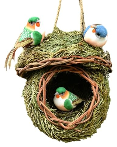 Casa de pájaros para exteriores, para colgar al aire libre, refugio de pájaros, transpirable para todas las estaciones, de petirrojo azul para alféizar de ventana, patio, parques, golondrinas