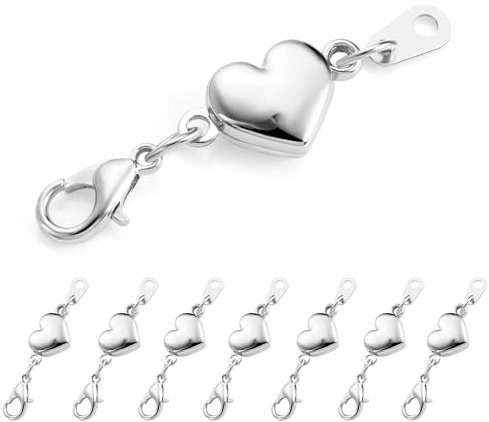 Silber 925 Armband Verschluss Magnetische Kettenverschluss, 8 Stück Magnetische Verschlüsse für Armbänder Fußkettchen Ketten Verschlüsse zum Basteln Schmuck verschluss herstellungszubehör