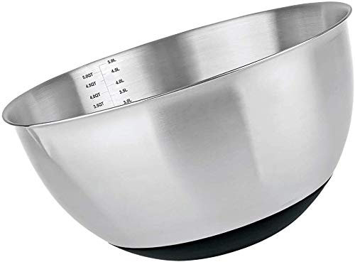 MGE - Bol à Mélanger en Acier Inoxydable 18 cm avec Base Antidérapante - Saladier de Cuisine Multifonction pour Pâtisserie, Fruits, Salades et Préparation Culinaire