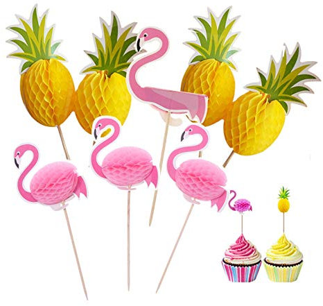 100 Cocktailspieße 3d Cupcake Topper Kuchen Deko Spiesse Party Deko Holz Spiesse Papier Cocktail Sticks Bar Drink Dekoration Spieße für Torten Dekoration Cupcakes Cocktails Obst Hochzeit Party