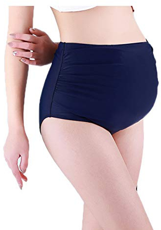 Bañador de maternidad para mujer con parte inferior de color sólido, bikini tankini traje de baño embarazada breve separa