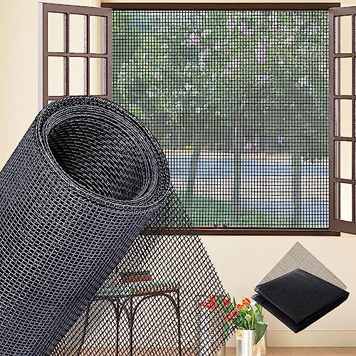 Zanzariera a Metro 150x1300cm, Zanzariera Fibra di Vetro a Rullo ritagliabile per Realizzazione Zanzariere a Telaio Fisso, Nero